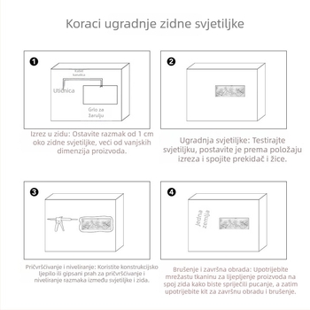 Ugrađena zidna svjetiljka od gipsa za hodnik i stubište sa senzorom – estetska dinastija Song, dekorativno ambijentalno noćno svjetlo