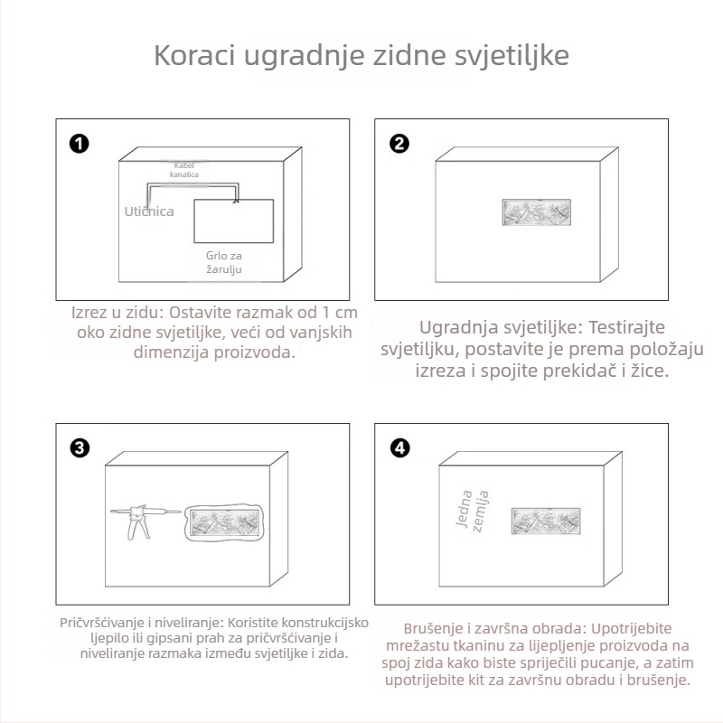 Ugrađena zidna svjetiljka od gipsa za hodnik i stubište sa senzorom – estetska dinastija Song, dekorativno ambijentalno noćno svjetlo