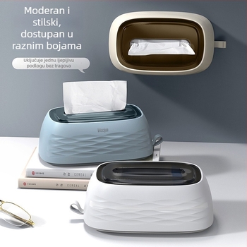 Zidna kutija za papirnate maramice sa opružnim mehanizmom, bez bušenja, kreativni spremnik za kupaonicu i kuhinju