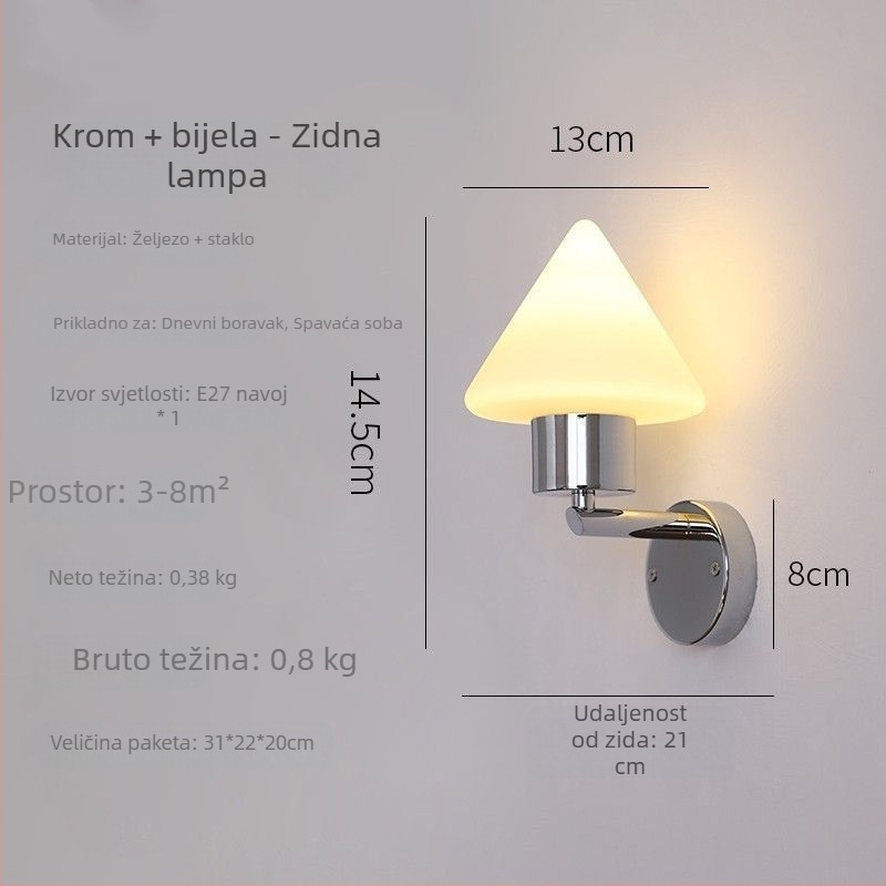 Rolling Time retro zidna lampa od aluminija i stakla, japanski minimalistički stil, za hodnik, uz ogledalo, ambijentalno svjetlo uz krevet