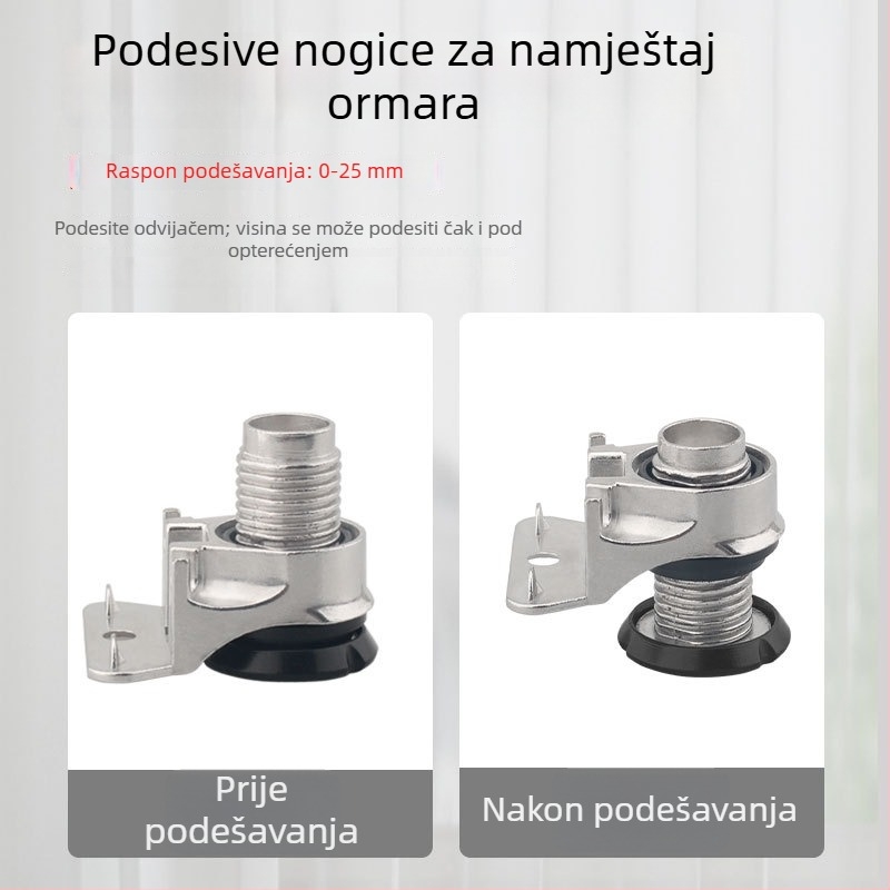 Teški garderobni ormar s podesivim nivelacijskim nogicama i protukliznim podlogama