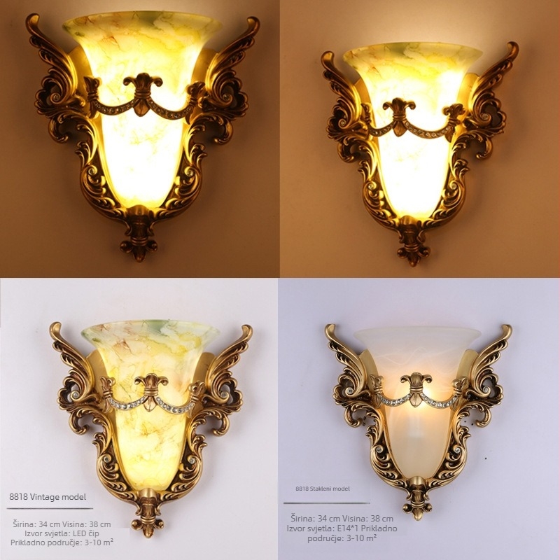 Stenska lampa u europskom stilu s krilima anđela za dnevni boravak, hodnik i spavaću sobu