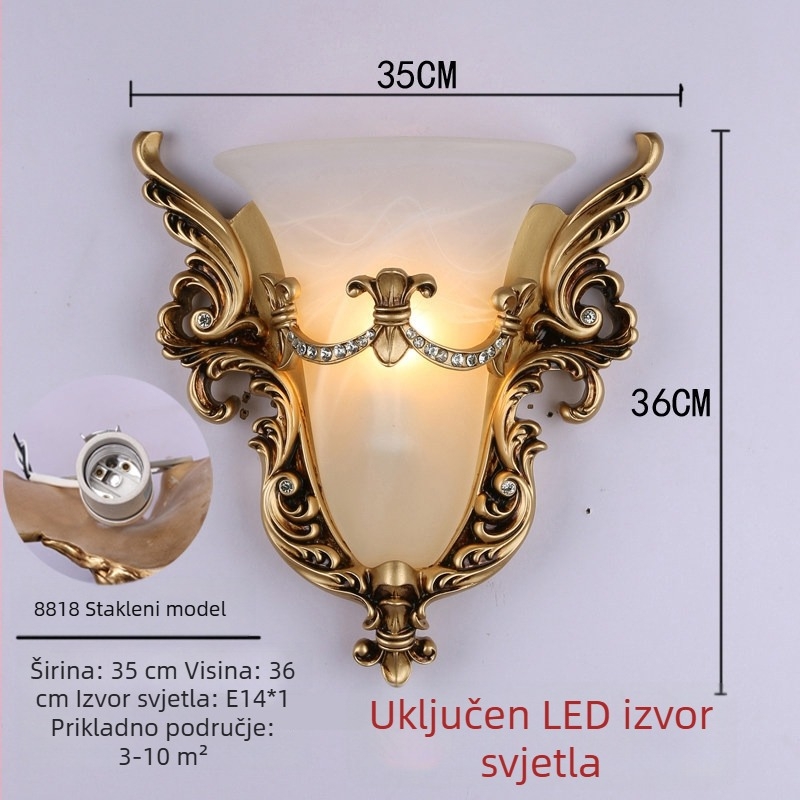 Stenska lampa u europskom stilu s krilima anđela za dnevni boravak, hodnik i spavaću sobu