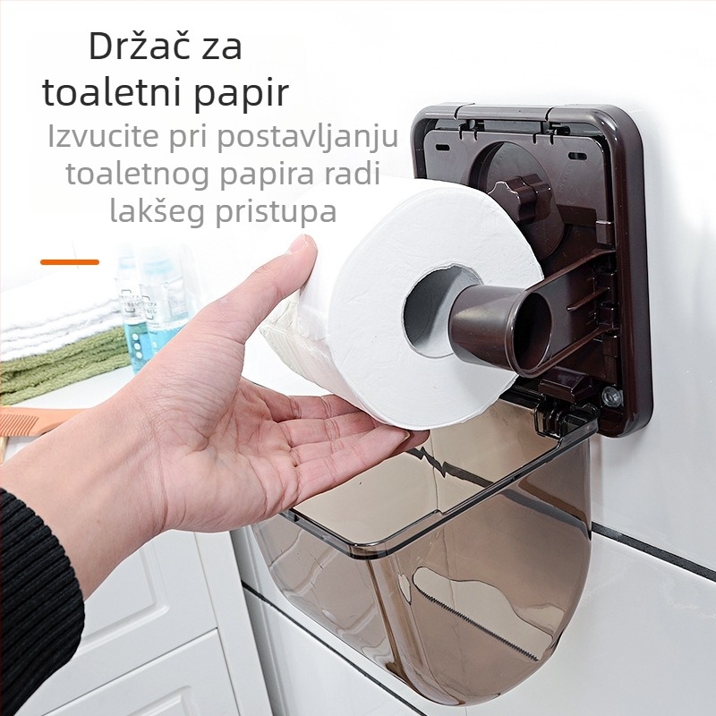 Kreativan držač toaletnog papira s vakuumskim pričvršćivanjem, na zid, vodootporan