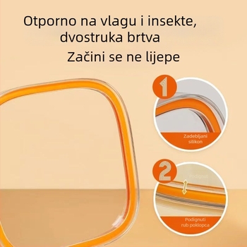 Stakleni set posuda za začine s višestrukim pretincima i zatvorenim solnicom