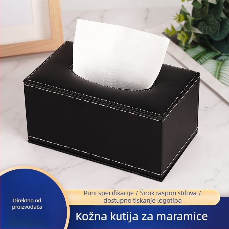 Kožna kutija za maramice za hotel, dom i automobil — vodootporna, ispis logotipa, reklamni dar