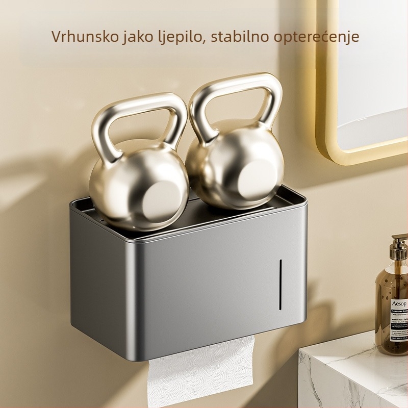 Zidna kutija za toaletni papir, bez bušenja, vodootporan stalak za role toaletnog papira u kupaonici