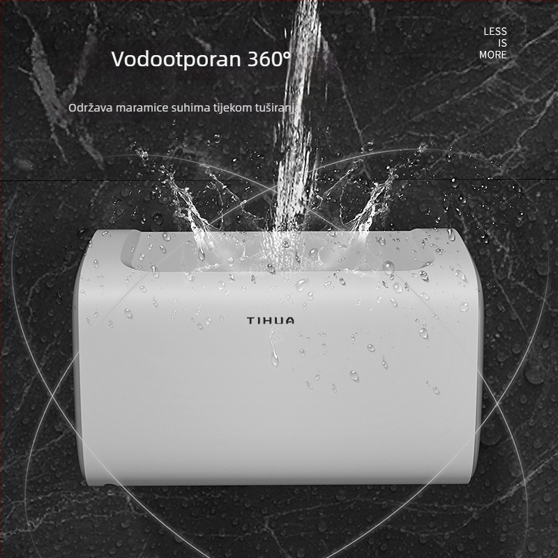 Zidni vodootporni kutija za toaletni papir i držač – bez bušenja, za kupaonicu