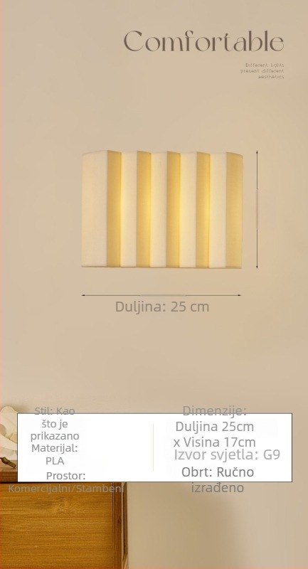 Zidna lampa u japanskom retro stilu za spavaću sobu i hodnik, kvadratni blok smole za dekor