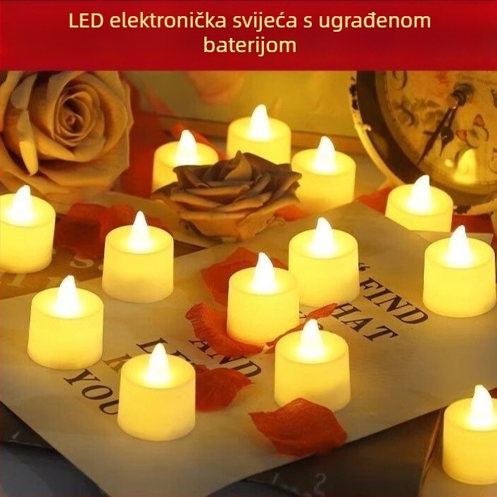 Topla bijela LED masažna svijeća za Valentinovo, prosidbu, dekor sobe za vjenčanje i rođendan, romantična večera uz svijeće
