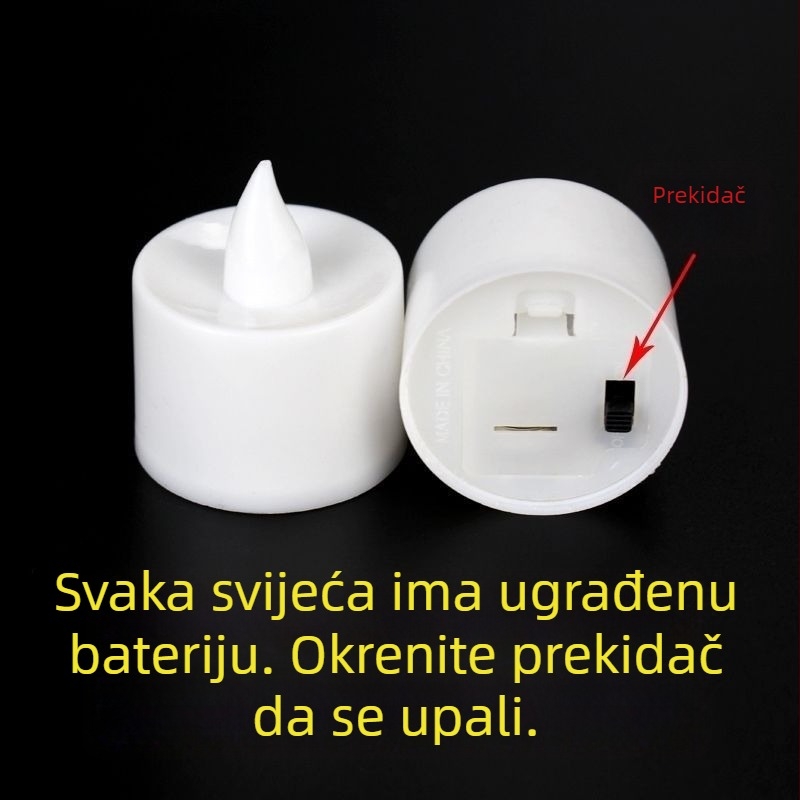 Topla bijela LED masažna svijeća za Valentinovo, prosidbu, dekor sobe za vjenčanje i rođendan, romantična večera uz svijeće