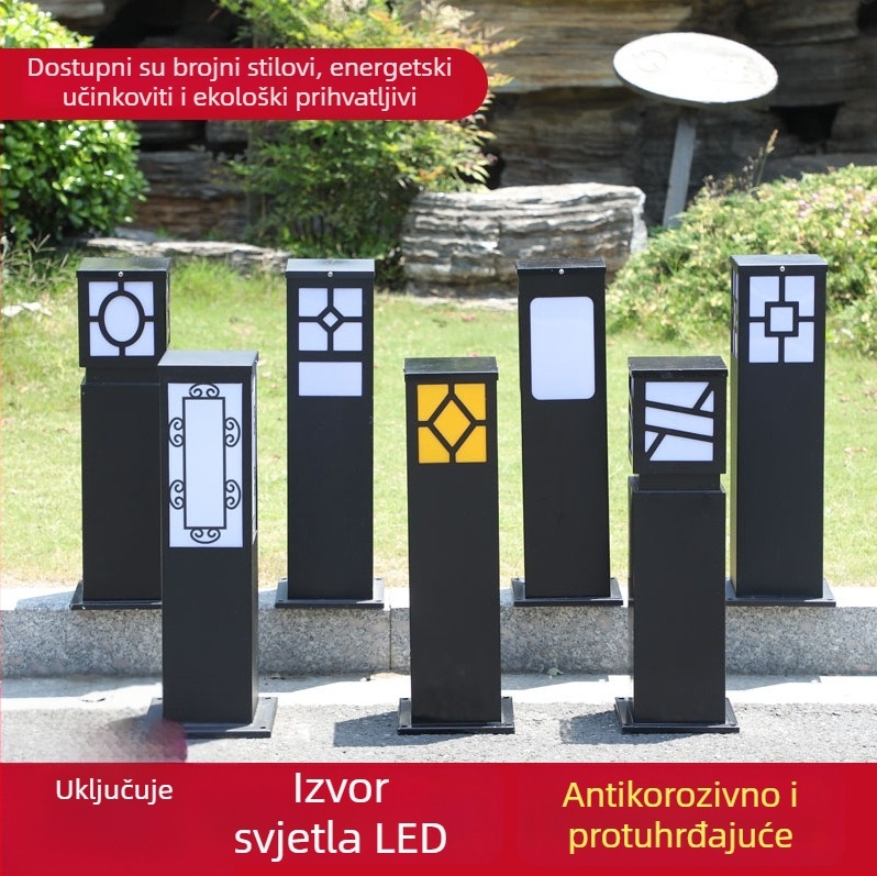 LED solarna vanjska lampica za travnjak, kineskog stila, IP65, rasvjeta krajolika za vrt, vilu i park