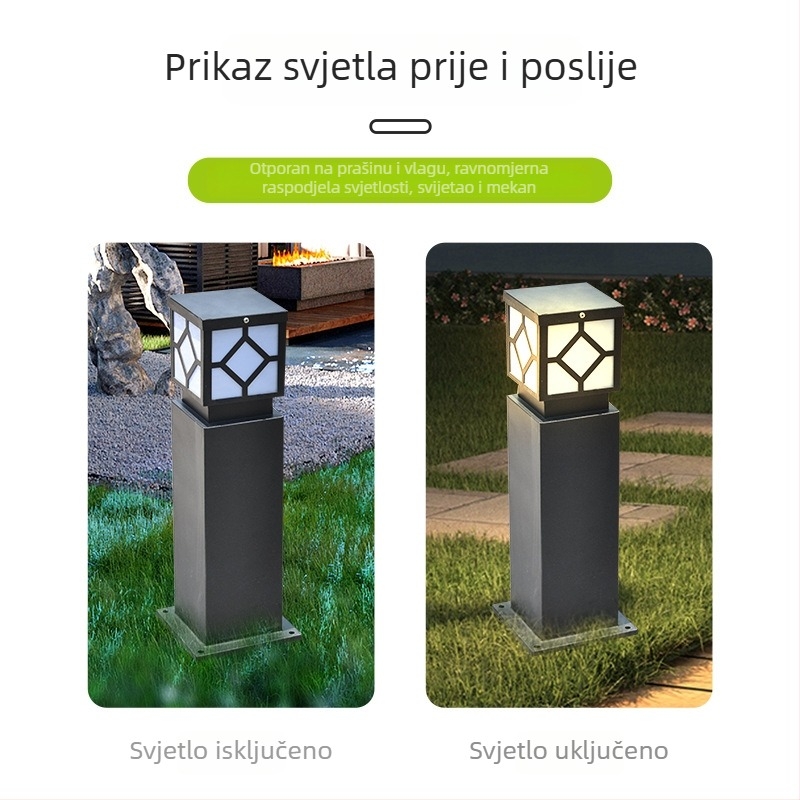 LED solarna vanjska lampica za travnjak, kineskog stila, IP65, rasvjeta krajolika za vrt, vilu i park