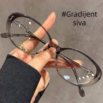 Ženske čitačke naočale za presbiopiju, ovalni okvir, zaštita od plavog svjetla, retro cat-eye dizajn