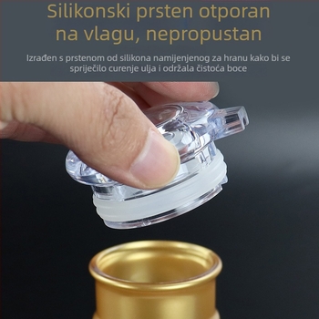 Akrilni set posuda za začine s plastičnim bocama za ocat, sojin sos, čili u prahu i začine, nepropusno