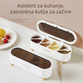 Set posuda za začine s poklopcem i podijeljenim pretincima – organizator začina i posuda za sol