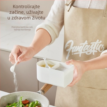 Set posuda za začine s poklopcem i podijeljenim pretincima – organizator začina i posuda za sol