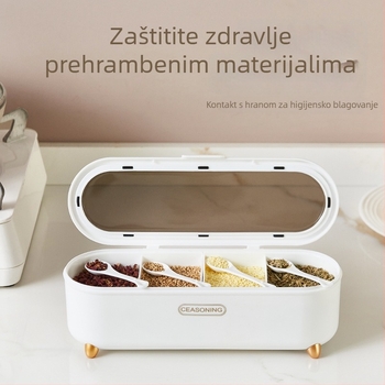 Set posuda za začine s poklopcem i podijeljenim pretincima – organizator začina i posuda za sol