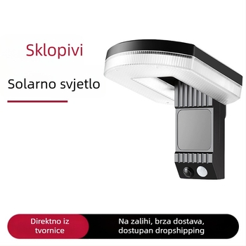 Solarna vanjska zidna svjetiljka sa senzorom pokreta, IP67 vodootporna, snažno dvorišno osvjetljenje
