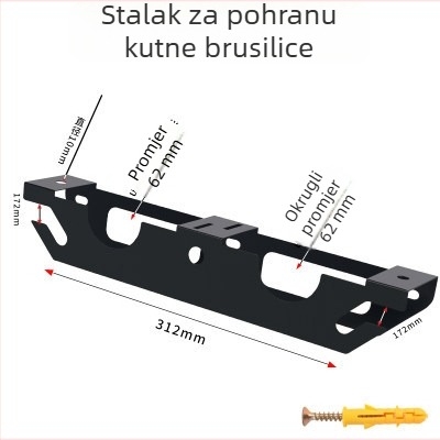 Zidni držač za kutnu brusilicu i pribor