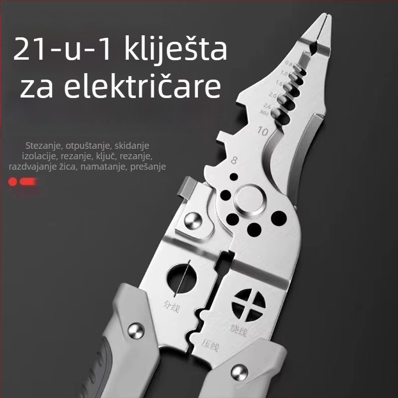 Nove višefunkcionalne električarske kliješte s uklanjanjem izolacije, razdvajanje vodiča i krimpanje