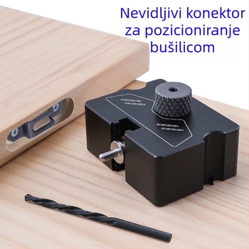 Set alata za pozicioniranje skrivenih spojeva i bušenje rupa za namještaj (aluminijska legura)