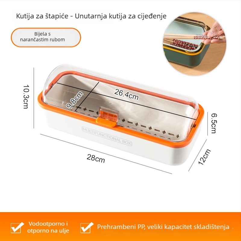 Višenamjenska kutija za začine, kućni set s četiri odjeljka i poklopcem