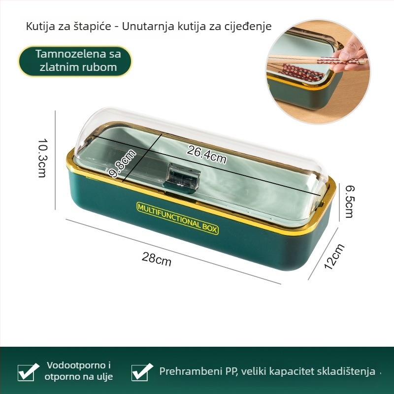 Višenamjenska kutija za začine, kućni set s četiri odjeljka i poklopcem