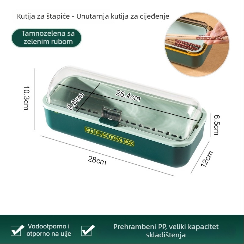 Višenamjenska kutija za začine, kućni set s četiri odjeljka i poklopcem