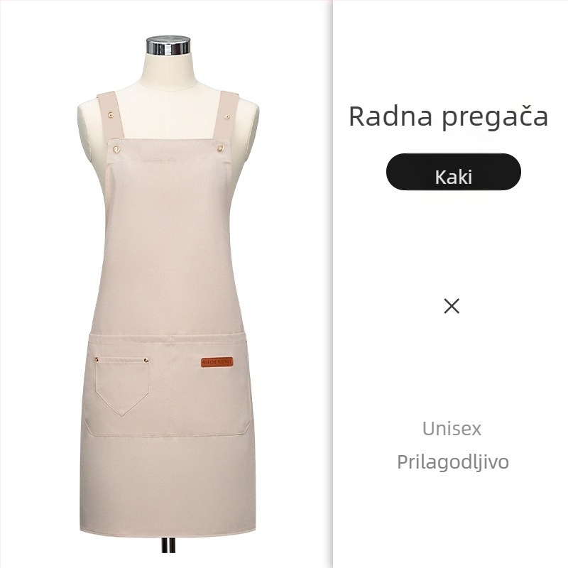 Pregača s prilagođenim logom, bez rukava, vodootporna i otporna na masnoće, za kuhinju i dom