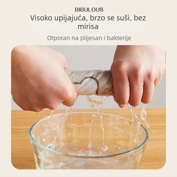 Set krpa za suđe od drvene celuloze i pamuka s spužvom – kuhinjske krpe za čišćenje, upijajuće, otporne na masnoće, bez vlakana, kućna uporaba