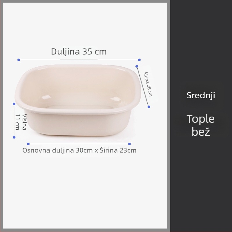 Pravokutna plastična posuda za pranje, kućna upotreba, velika i otporna, za pranje povrća i rublja, za dom, studente, djecu i dojenčad