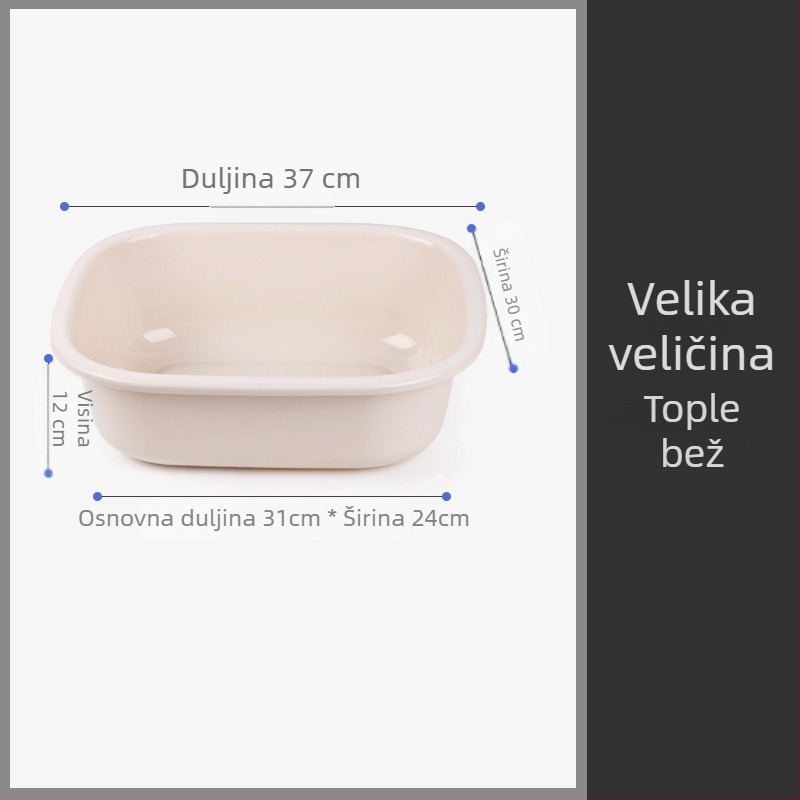 Pravokutna plastična posuda za pranje, kućna upotreba, velika i otporna, za pranje povrća i rublja, za dom, studente, djecu i dojenčad