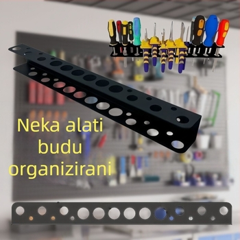 Neprilagodljiv zidni organizator alata, teške konstrukcije od kovanog željeza, za klešta i vijce
