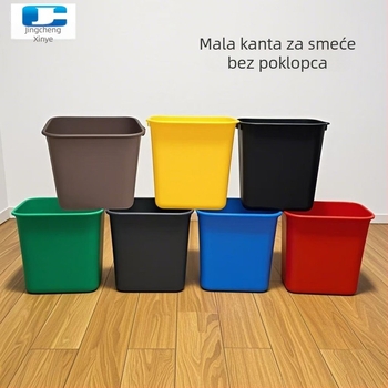 Kvadratni plastični kantu za smeće bez poklopca, PP, 12 L i više, za dom, školu, kuhinju, hotel i kupaonicu, odvajanje otpada