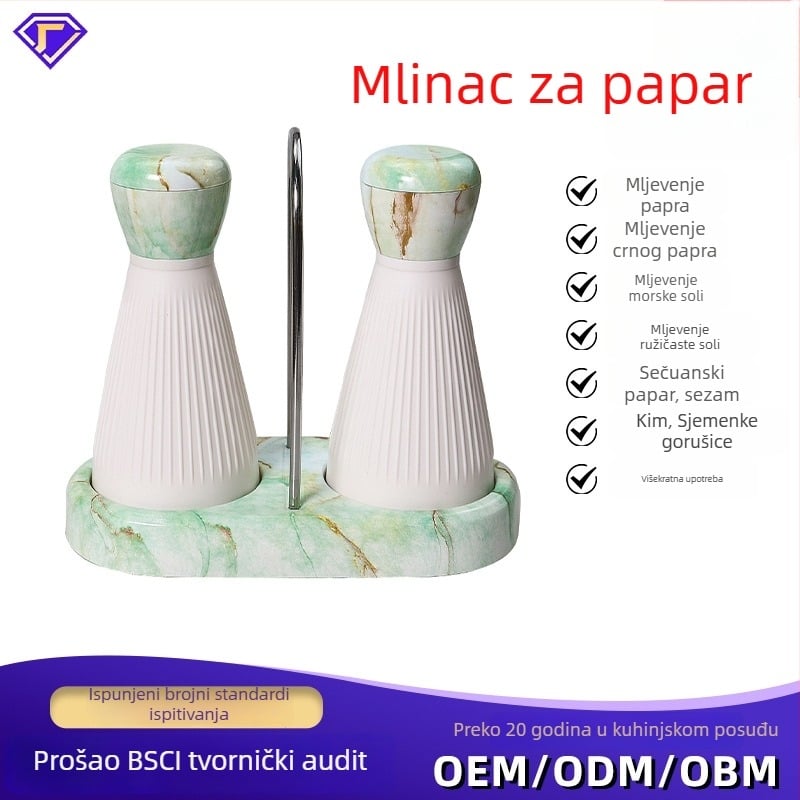 Ručni višenamjenski mlin za papar i morsku sol, posuda za začine, kuhinjski alat