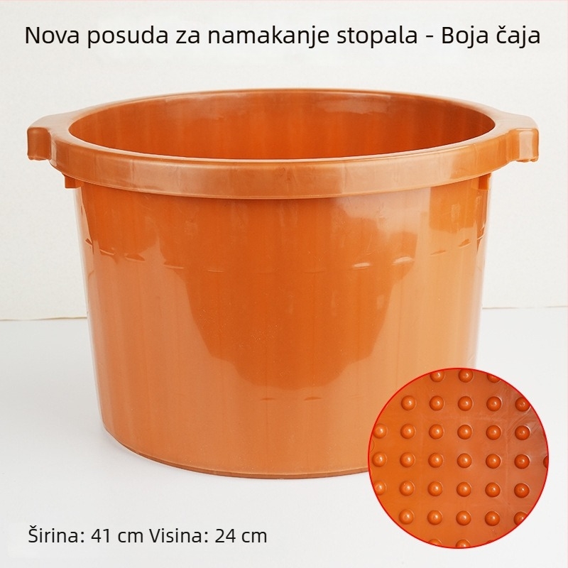 Debljasti plastični kadu za stopala s masažom, otporan na lomljenje, visok dizajn za pranje iznad potkoljenice