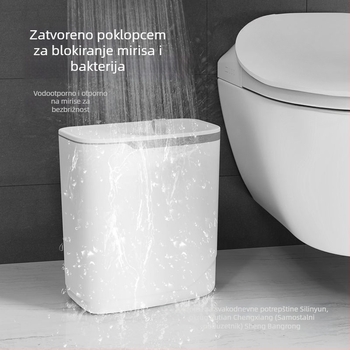 Zidni koš za smeće s poklopcem za kupaonicu, WC, kuhinju i dnevni boravak
