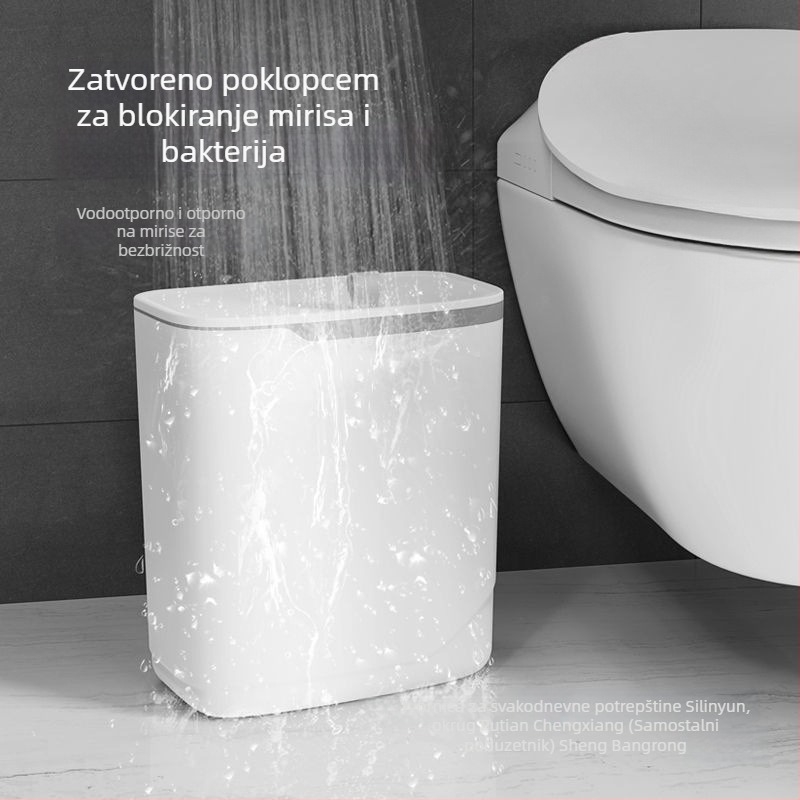 Zidni koš za smeće s poklopcem za kupaonicu, WC, kuhinju i dnevni boravak