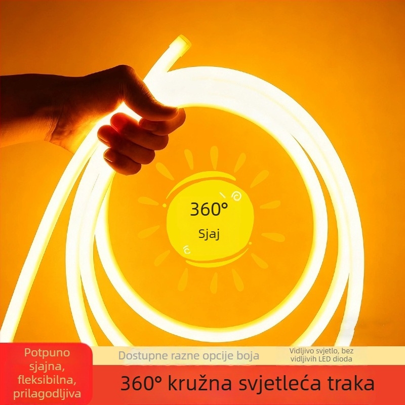 360° kružna LED traka, 220V, vanjska vodootporna rasvjeta za opće inženjerske primjene