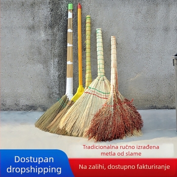 Ručna upletena metla od sorghuma i vlakana palme za dvorište