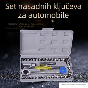 40-dijelni set alata za automobil i motocikl s utičnicama – višenamjenski set alata