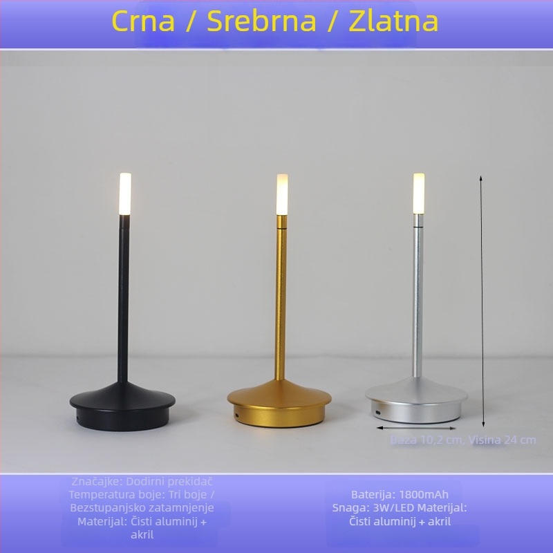 Danska antikna aluminijska svjetiljka za svijeće, punjiva stolna lampa za vanjsku upotrebu