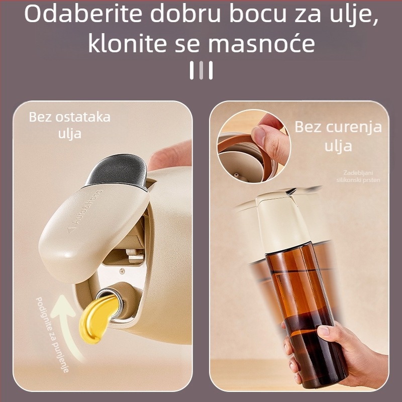 Gravitacijska boca ulja za kuhinju, staklena boca s automatskim otvaranjem i zatvaranjem, bez prolijevanja, za sojin sos i ocat, kućna upotreba