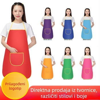 Vodootporna pregača s tiskanim logom, Oxford platno, Peach Skin završna obrada