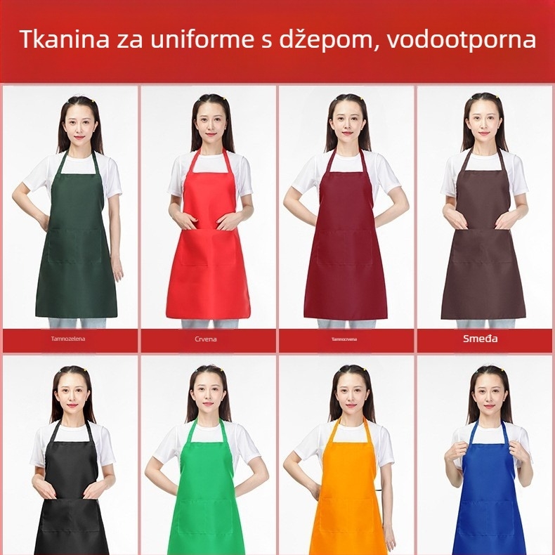 Vodootporna pregača s tiskanim logom, Oxford platno, Peach Skin završna obrada