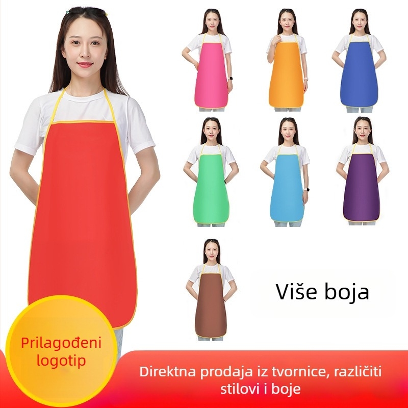 Vodootporna pregača s tiskanim logom, Oxford platno, Peach Skin završna obrada