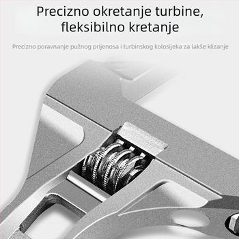 Kupaonski prilagodljivi ključ od aluminijske legure, višenamjenski montažni ključ, kratka drška, veliki otvor