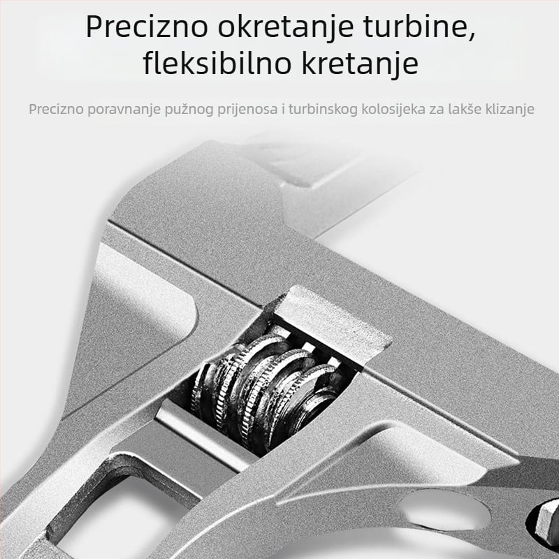 Kupaonski prilagodljivi ključ od aluminijske legure, višenamjenski montažni ključ, kratka drška, veliki otvor