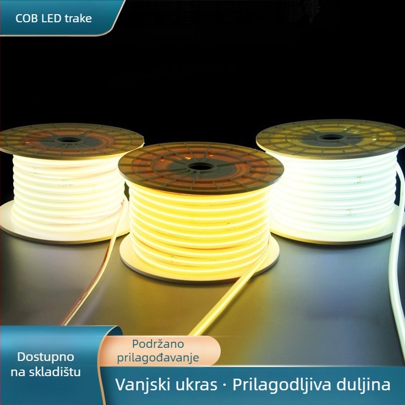 COB LED trak 220V, 320 LED, 8W, 90 CRI, 180° snop, vodootporan, jednostavna instalacija, za ormariće i vitrine